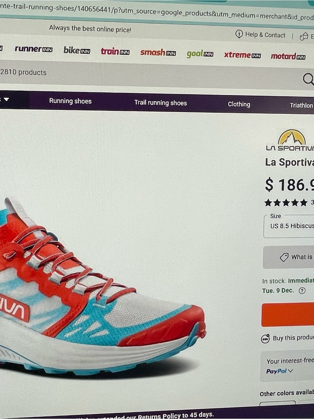 Women’s La Sportiva Trail Running Shoe - Coral & Teal